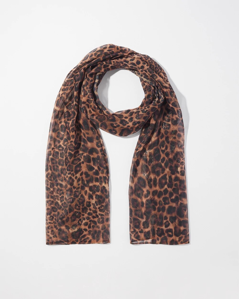 NKNIT boa wave scarf leopard